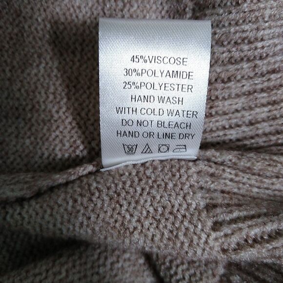 143 STORY Ruffle Sweater Retro 80s 90s Preppy Prep Clean Girl Tan Brown Sz M - Picture 7 of 8